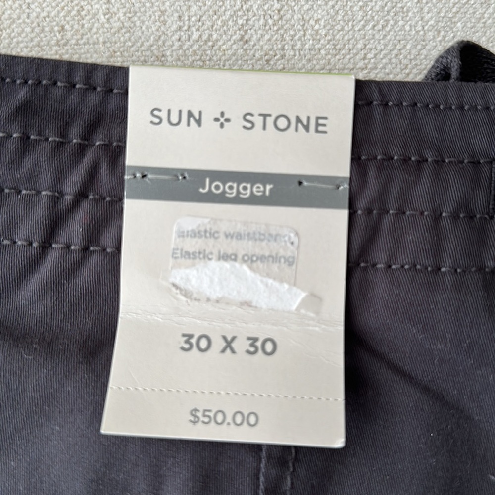 Sun + Stone Men’s Straight Leg Pants - Jogger - Dark Lead 30” x 30” - Picture 5 of 16